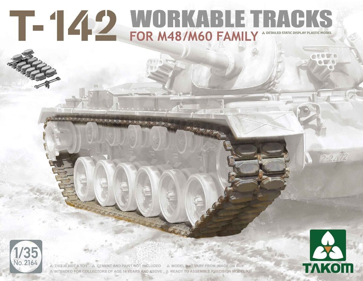 TK2164 Takom 1/35 T-142 Workable Tracks For M48/M60 Family Plastic Model Kit [2164] Takom