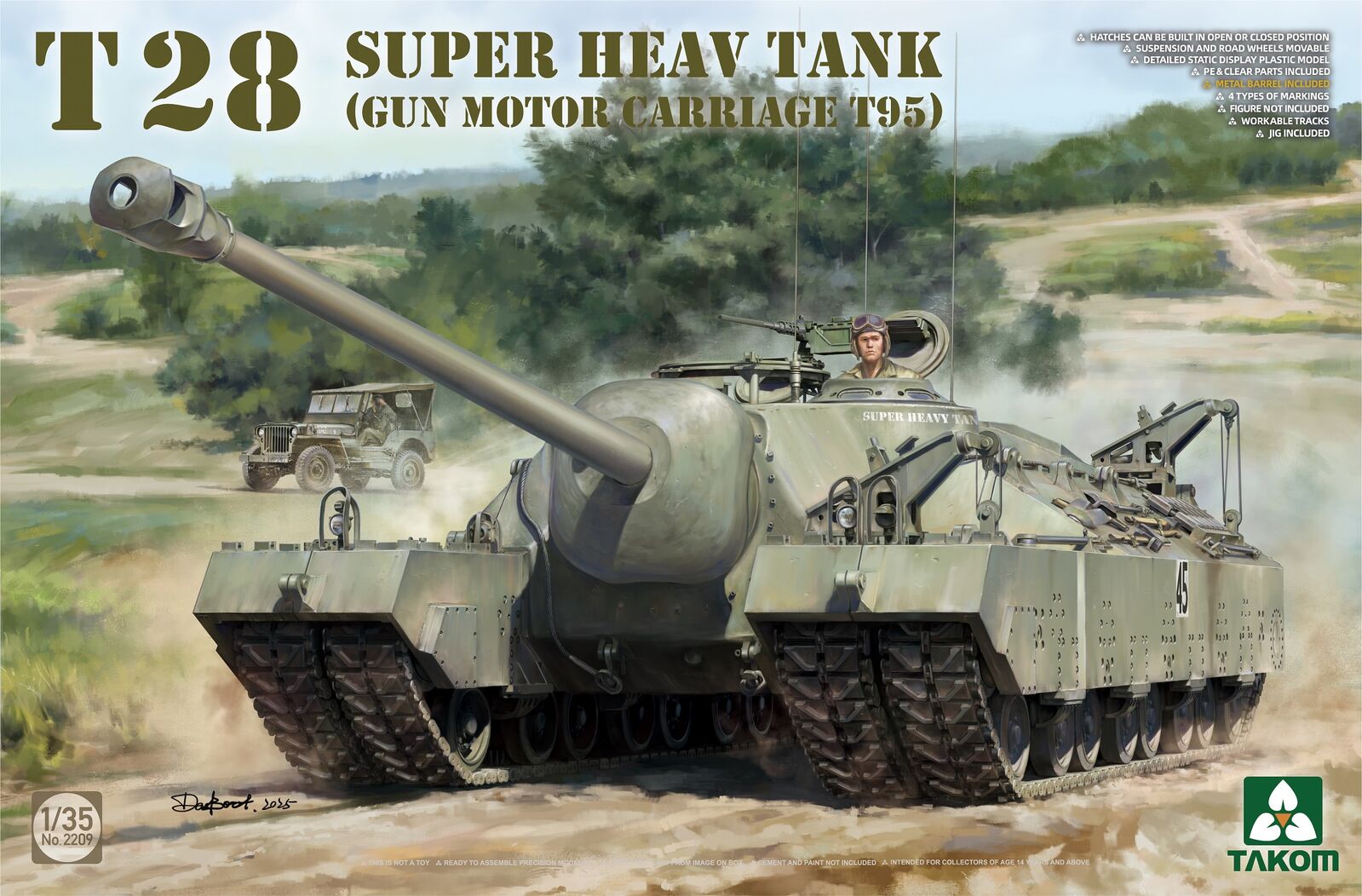 Takom 1/35 T28 Super Heavy Tank (Gun Motor Carriage T95) Plastic Model Kit