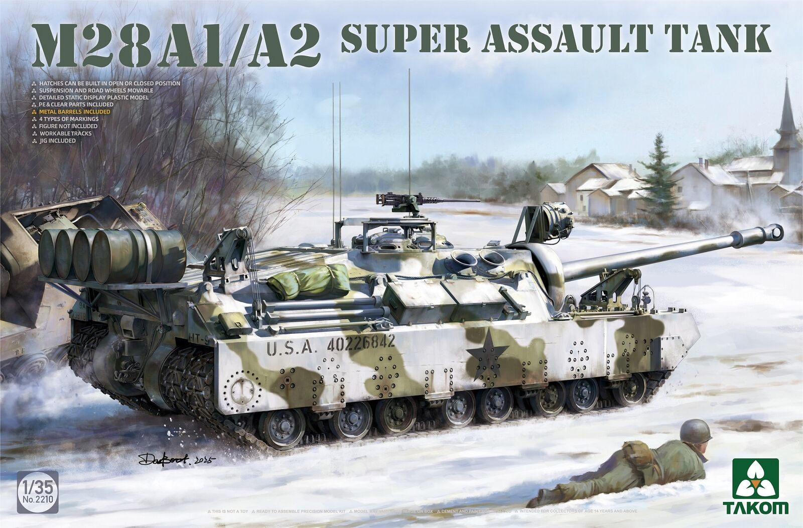 Takom 1/35 M28A1/A2 Super Assualt Tank Plastic Model Kit