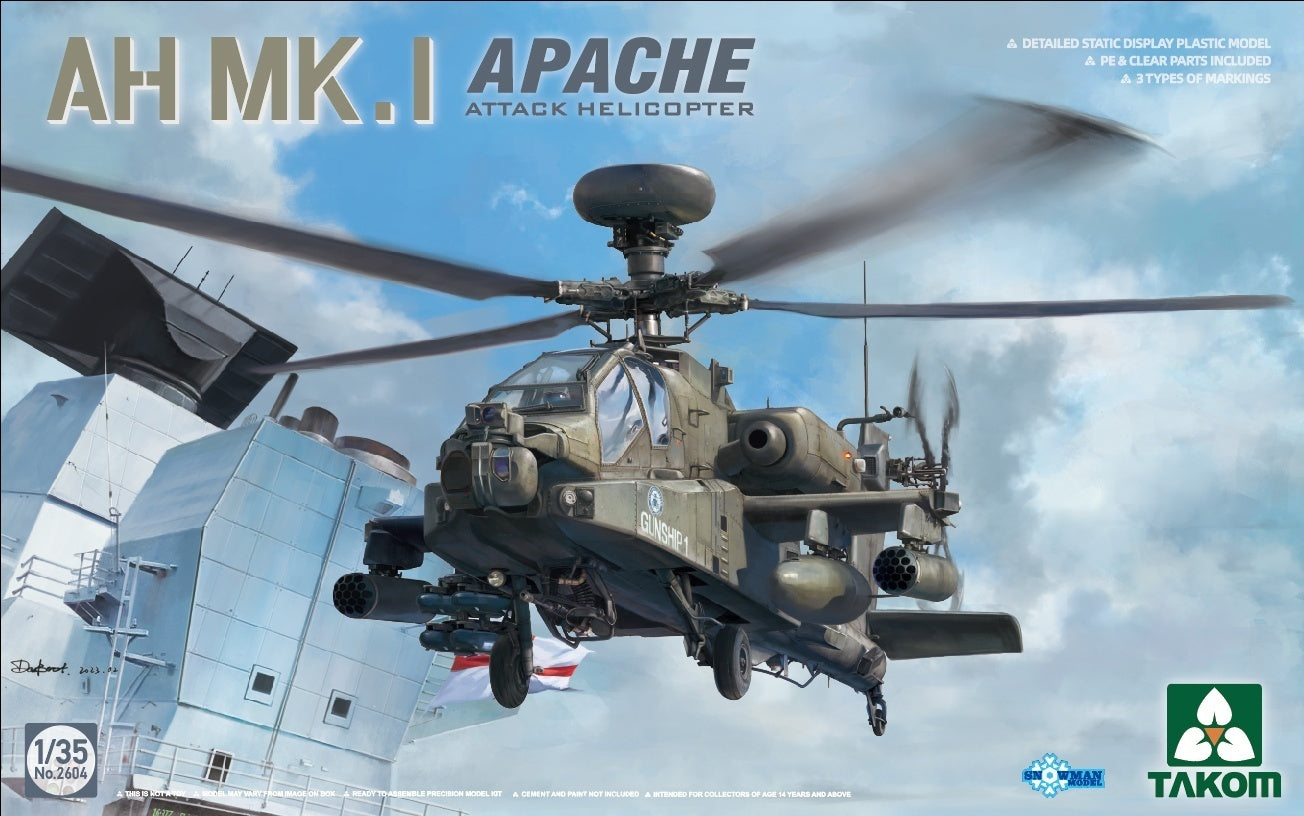 TK2604 Takom 1/35 AH Mk.I Apache Attack Helicopter Plastic Model Kit Takom