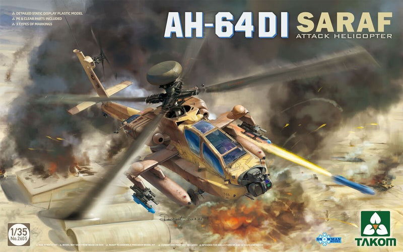 TK2605 Takom 1/35 AH-64DI Saraf Attack Helicopter Plastic Model Kit