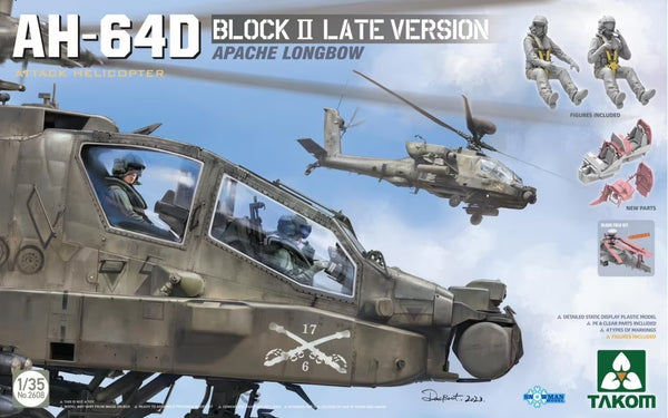 TK2608 Takom 1/35 AH-64D Attacked Helicopter Apache Longbow Block II Late Version Plastic Model Kit