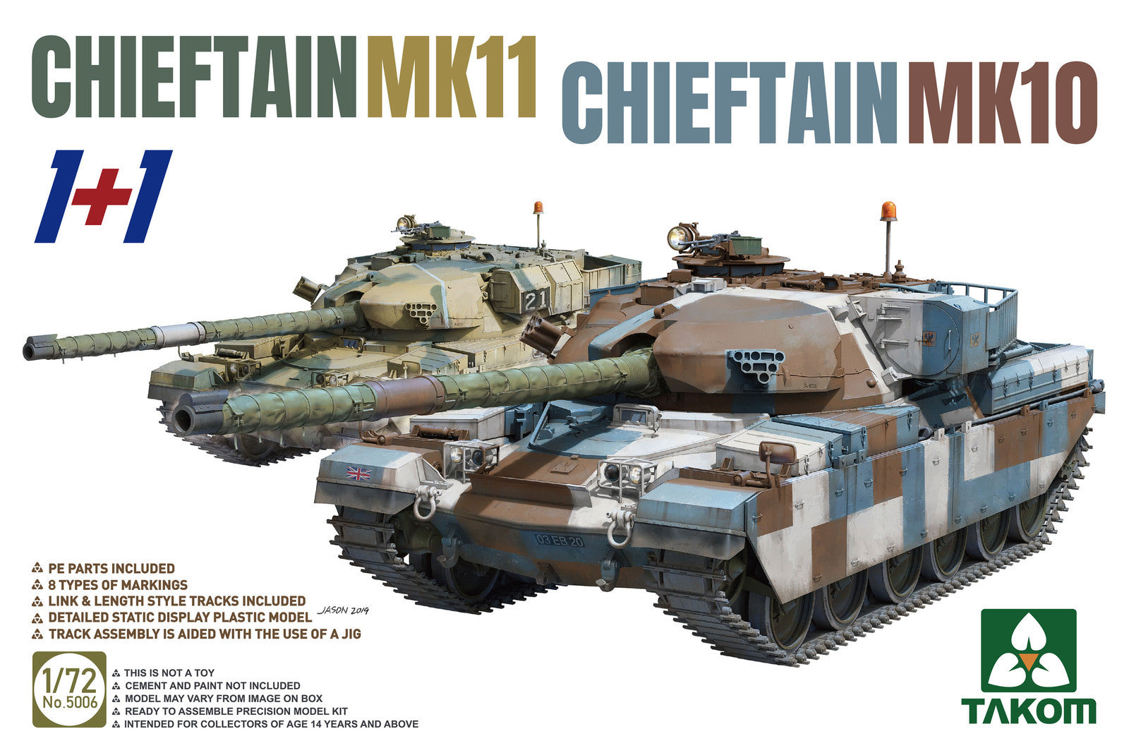 TK5006 Takom 1/72 CHIEFTAIN MK11+CHIEFTAIN MK10 (1+1) Plastic Model Kit Takom