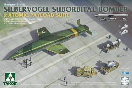 TK5018 Takom 1/72 Silbervogel Suborbital Bomber & Atomic Payload Suite Plastic Model Kit [5018] Takom