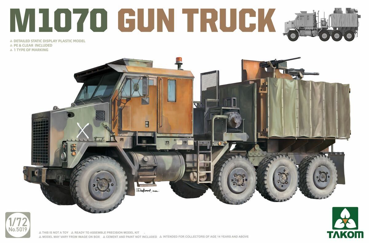 TK5019 Takom 1/72 M1070 Gun Truck Plastic Model Kit Takom