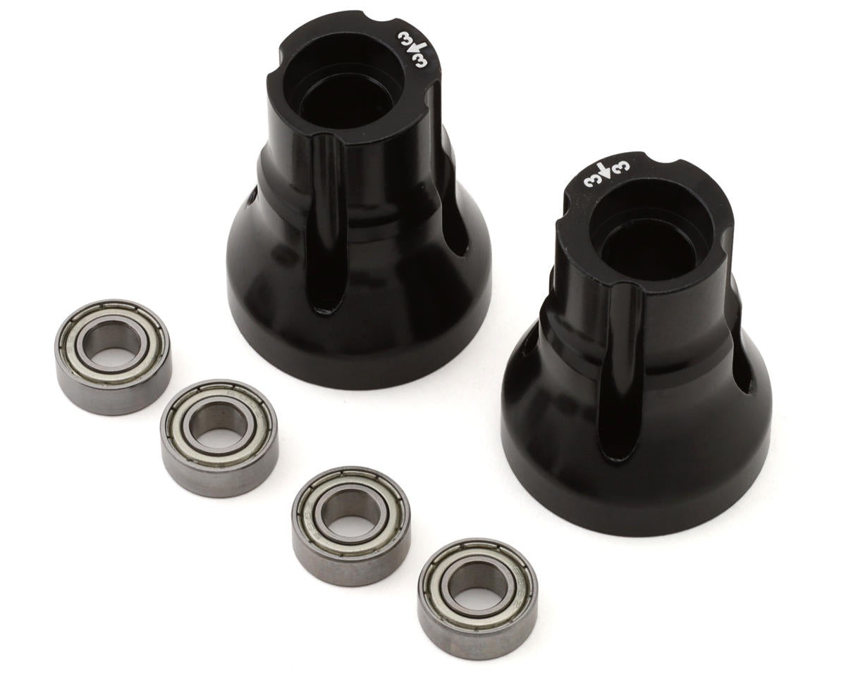 TLR144003 TLR Black Aluminium 3 Deg Rear Axle Mount Set, LMT, Tuned LMT Losi