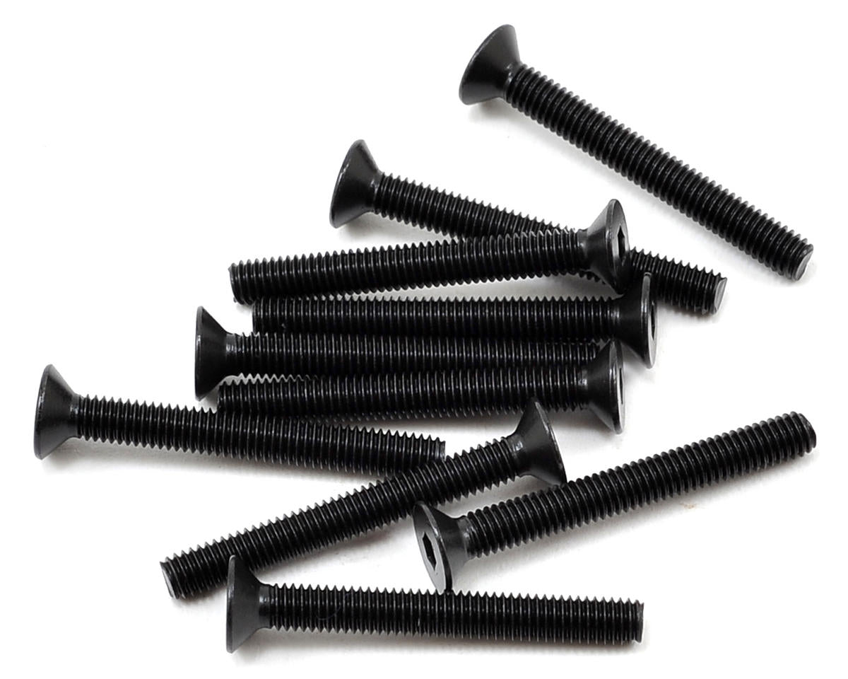 TLR235004 TLR Flat Head Screws, M3 x 25mm (10) Losi