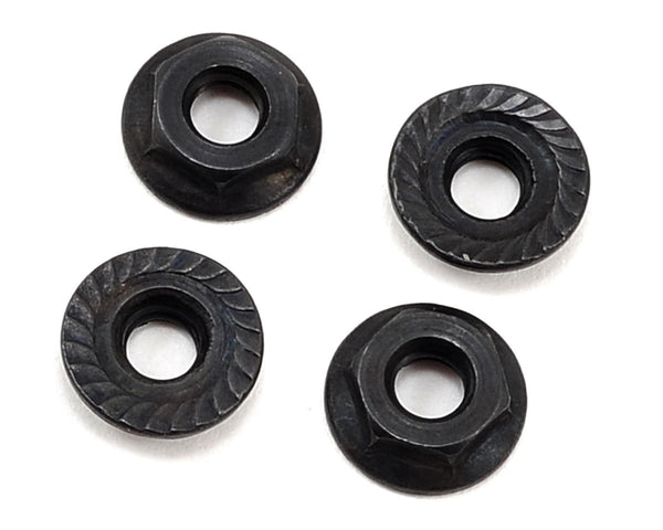 TLR236001 TLR 4mm Low Profile Serrated Nuts, 4pcs, 22 5.0 SR