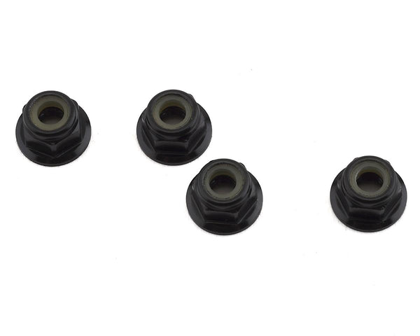 TLR236009 TLR Black Alum Flanged Locknut, M4 x 0.7mm x 7mm, 4pcs, 22 5.0 DC Elite