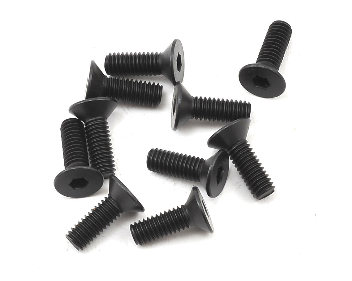 TLR255013 TLR Flat head screws, M4x12mm, 10pcs, 8X Elite Losi
