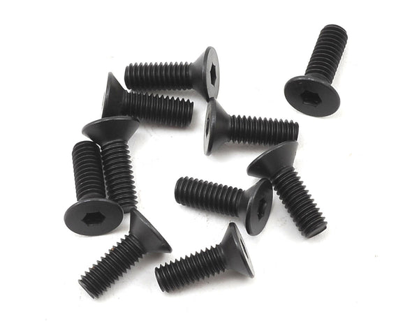 TLR255013 TLR Flat head screws, M4x12mm, 10pcs, 8X Elite