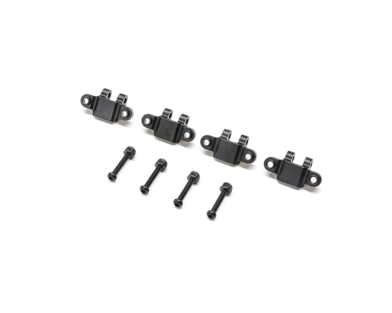 TLR314009 Losi Lower Shock Mount, Black Aluminium, 4pcs, Mini LMT