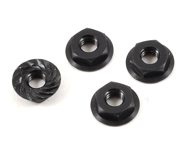 TLR336003 TLR M4 Aluminium Serrated Nuts, Low Profile, Black, 4pcs, 22 5.0, 22X-4