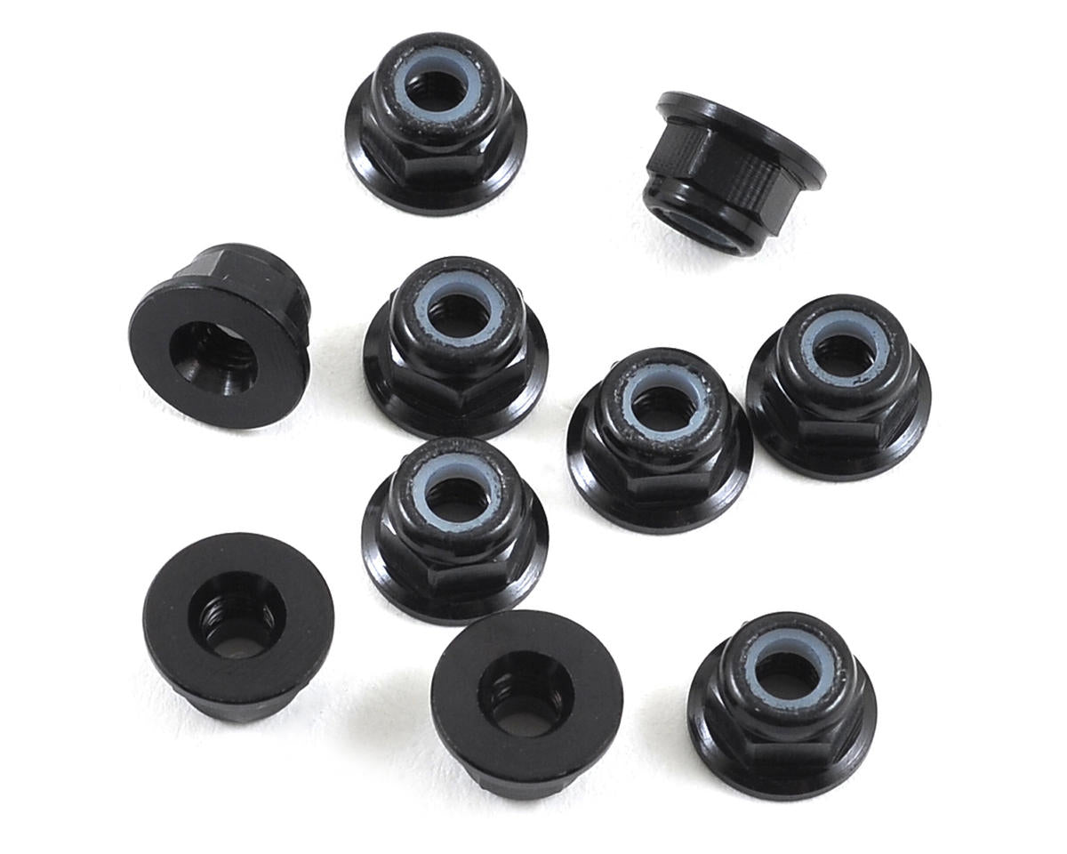 TLR336005 TLR M3 Flanged Aluminium Lock Nuts, Black, 10pcs, 22 5.0 DC Elite Losi