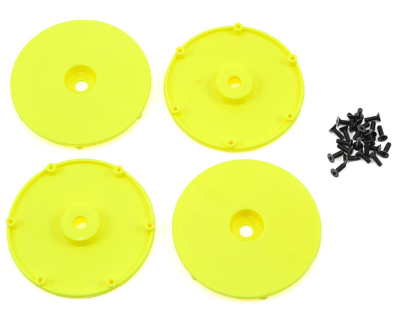 TLR43006 TLR Wheel Disk, FL Yellow w/Screws (4), 22SCT/2.0, Final Clearance