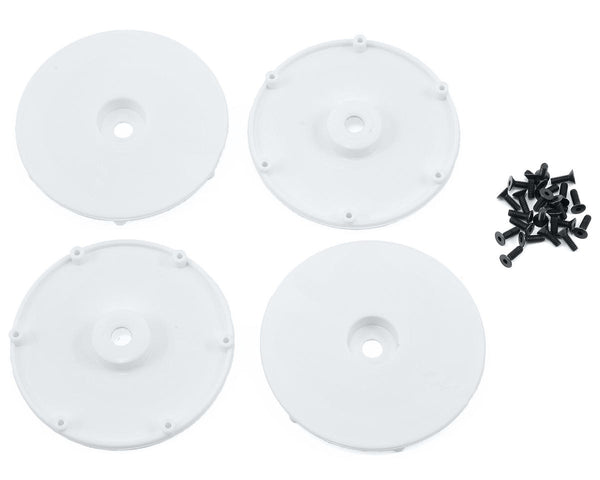 TLR43007 TLR Wheel Disk, White w/Screws (4), 22SCT/2.0, Final Clearance