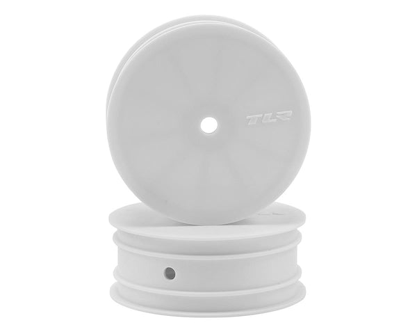 TLR43017 TLR Front Wheel, Stiffezel, 12mm Hex, White, 22 4.0, 2pcs