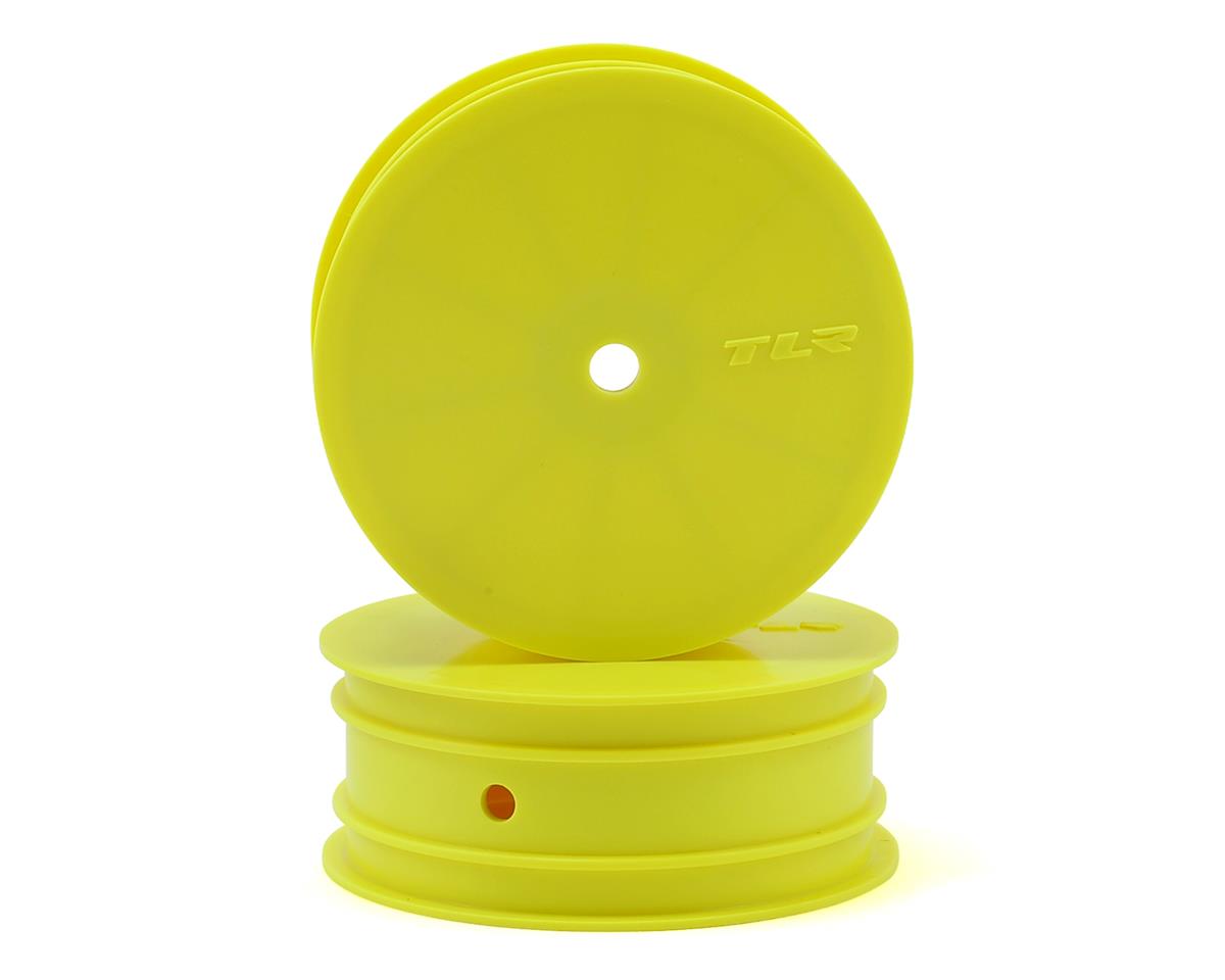 TLR43018 TLR Front Wheel, Stiffezel, 12mm Hex, Yellow, 2pcs, 22 5.0 SR Losi