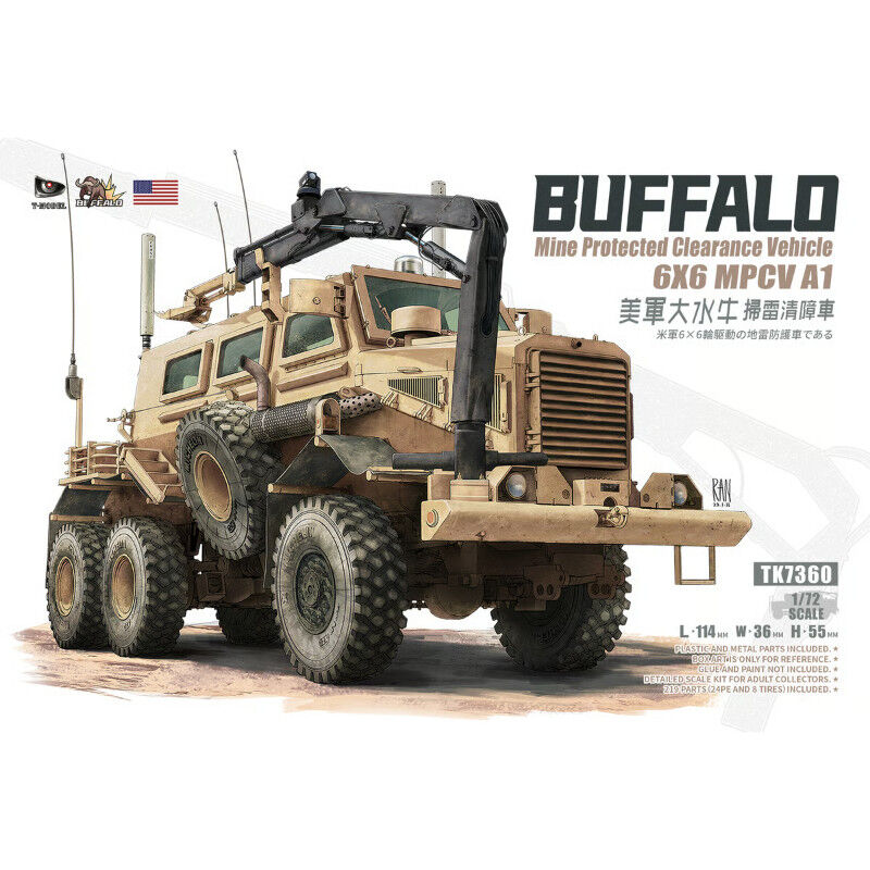 T-Model 1/72 U.S. 'Buffalo' 6X6 MPCV A1 (Normal Version) Plastic Model Kit
