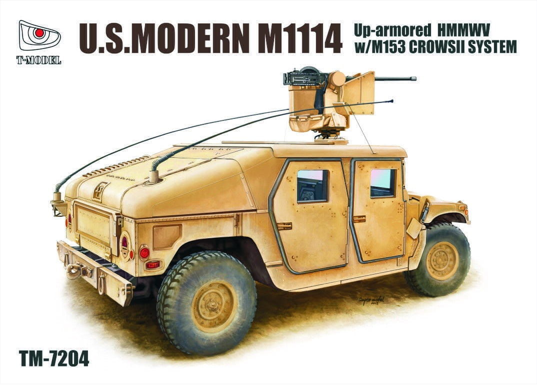 T-Model 1/72 U.S.HMMWV M1114 W/M153 Crowsii Plastic Model Kit