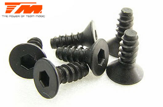 TM116308 Flat Head Self Tapping screw 3x8 6pce Team Magic