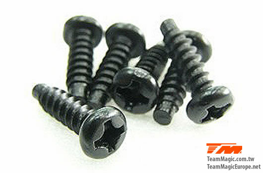 TM116310RCR 3x10mm Steel RH TP Screw (cross) (6) Team Magic
