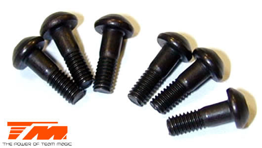 TM126208BU-6 2.6x8mm Steel Button Head Screw(6) (Use also 126208C-5) Team Magic