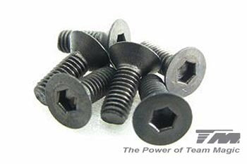 TM126308 3x8mm Steel F.H. Screw (6) Team Magic