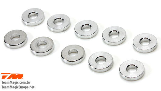 TM130124 Washers 3 x 7.5 x 1.5mm Aluminum (10pce) Team Magic
