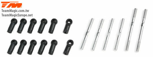 TM503293 E4JR - Adjustable Linkage turnbuckle set Team Magic