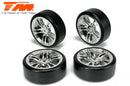 TM503302S E4D mounted drift tyre & rim Silver Team Magic