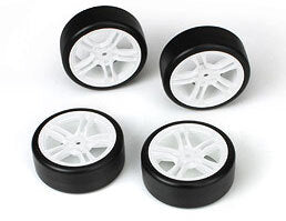 TM503302W E4D mounted drift tyre & rim white rim Team Magic