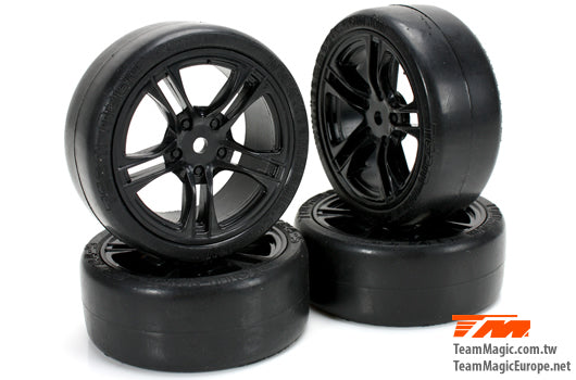 TM503329BK 1/10 Touring mounted rubber (4pce BLK)