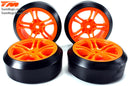 TM503390 E4D Mounted Drift Tyre 45 Degree Orange Team Magic