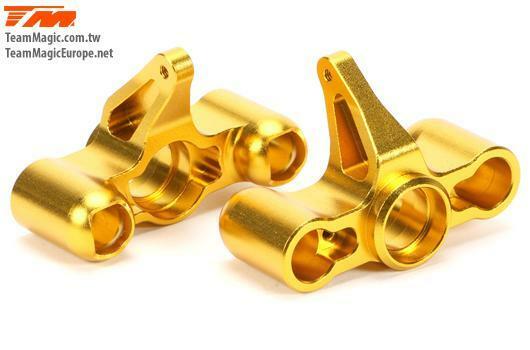 TM505235GD E6 machined steering block gold (2) Team Magic