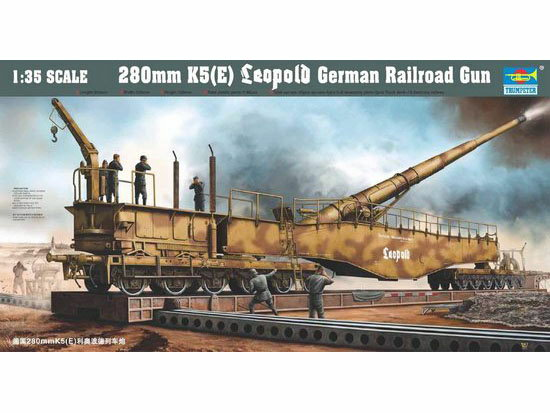 TR00207 Trumpeter 1/35 280mm K5 E Leopold German Rail Road Gun Plastic Model Kit [00207] Trumpeter