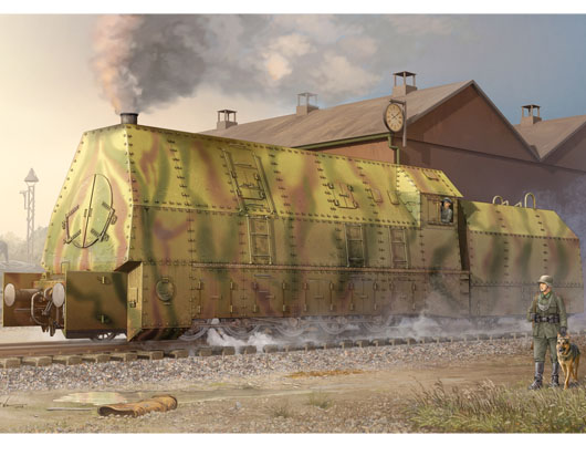 TR00219 Trumpeter 1/35 German Panzerlok BR57 Armoured Locomotive Plastic Model Kit [00219] Trumpeter