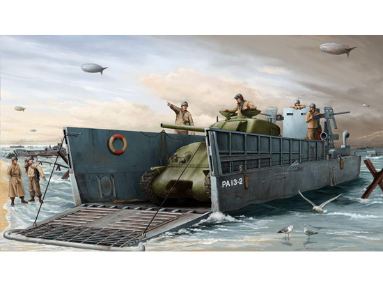 TR00347 Trumpeter 1/35 WW II US Navy LCM(3) Landing craft Plastic Model Kit [00347] Trumpeter