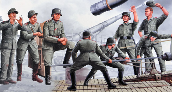 TR00406 Trumpeter 1/35 280mm K5 (E) Leopold German Railroad Gun Crew