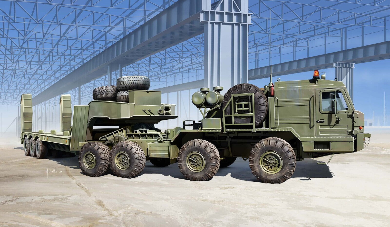 TR01086 Trumpeter 1/35 BAZ-6403 with ChMZAP-9990-071 trailer Plastic Model Kit [01086] Trumpeter