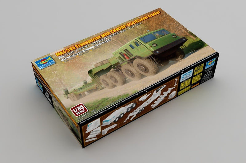 TR01089 Trumpeter 1/35 MAZ-545 Transporter with CHMZAP-5247G Semi-trailer Plastic Model Kit [01089]