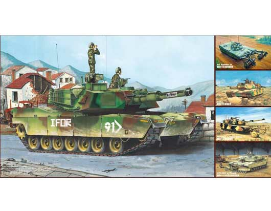 TR01535 Trumpeter 1/35 M1A1/A2 Abrams 5in 1 Plastic Model Kit [01535] Trumpeter