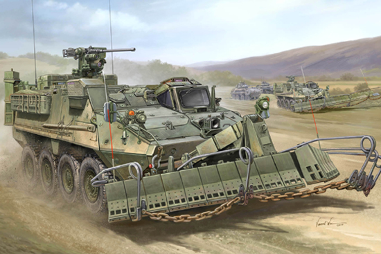 TR01575 Trumpeter 1/35 M1132 Stryker Engineer Squad Vehicle w/SMP-Surface Mine Plow/AMP Trumpeter