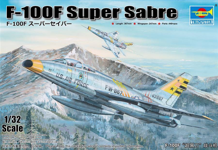 TR02246 Trumpeter 1/32 F-100F Super Sabre Plastic Model Kit [02246] Trumpeter