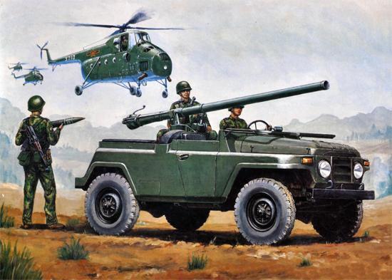 TR02301 Trumpeter 1/35 Chinese BJ212A jeep w/105mm Type 75 Recoilless Rifle Trumpeter