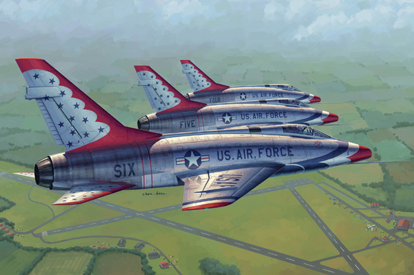 TR02822 Trumpeter 1/48 F-100D in Thunderbirds livery