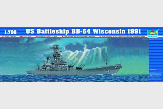 TR05706 Trumpeter 1/700 U.S. Battleship BB-64 Wisconson 1991 Trumpeter
