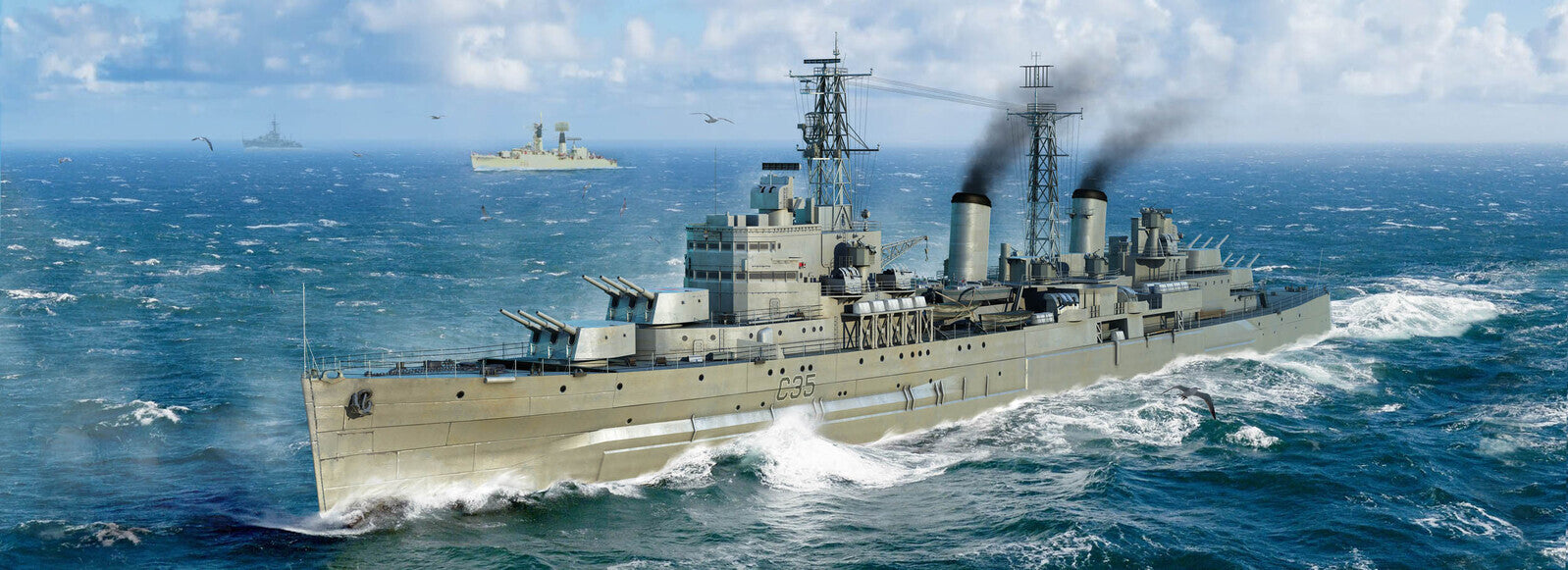 TR06702 Trumpeter 1/700 HMS Belfast 1959 Plastic Model Kit [06702] Trumpeter