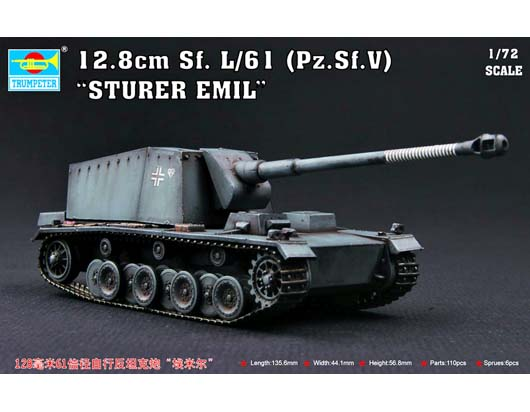 TR07210 Trumpeter 1/72 128mm Sf.L/61Pz.Sf.V Sturer Emil