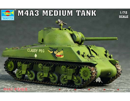 TR07224 Trumpeter 1/72 M4A3 TANK Plastic Model Kit [07224] Trumpeter